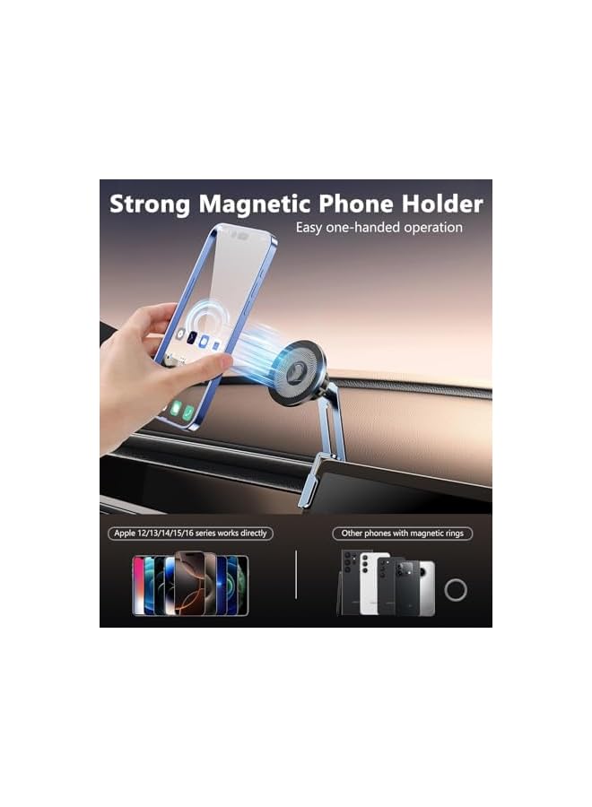 S-TOP Dual Head Tesla Screen Phone Mount for Model Y/3, [Magnetic + Clamp Head] Car Accessories, Aluminum Phone Holder Stand, Fits Highland & Juniper - Image 4