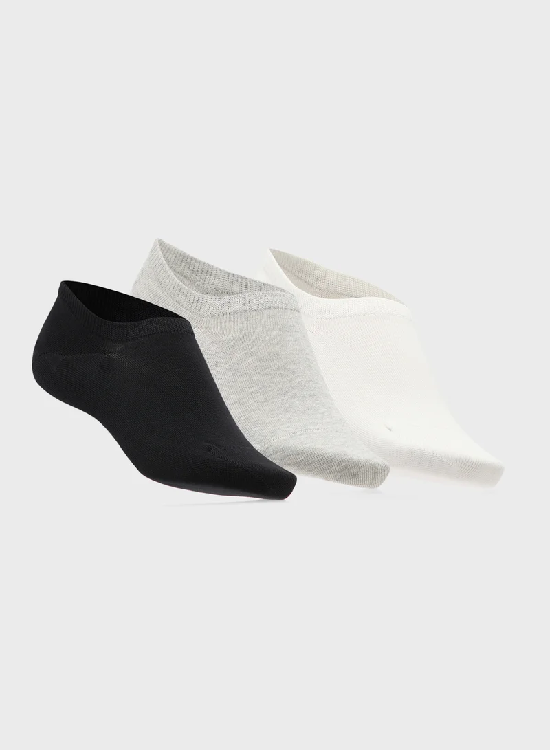 جينجر 3PK Cotton No Show Training Socks