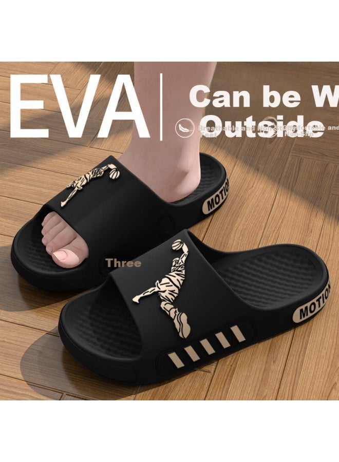 Scarecrow Strawman Men's Summer Slip-on Sandals Outdoor Beach Anti-slip Cool Slippers Black 42-43 - Image 1