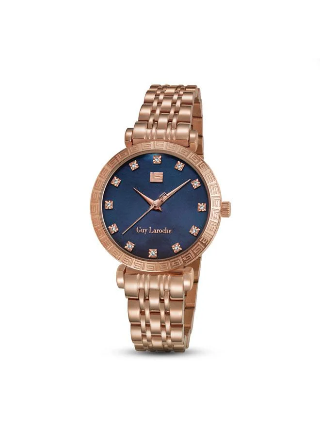 Elodie Blue Mother of Pearl Dial Silver-Rose Gold Metal Bracelet Analog Watch for Women 32mm