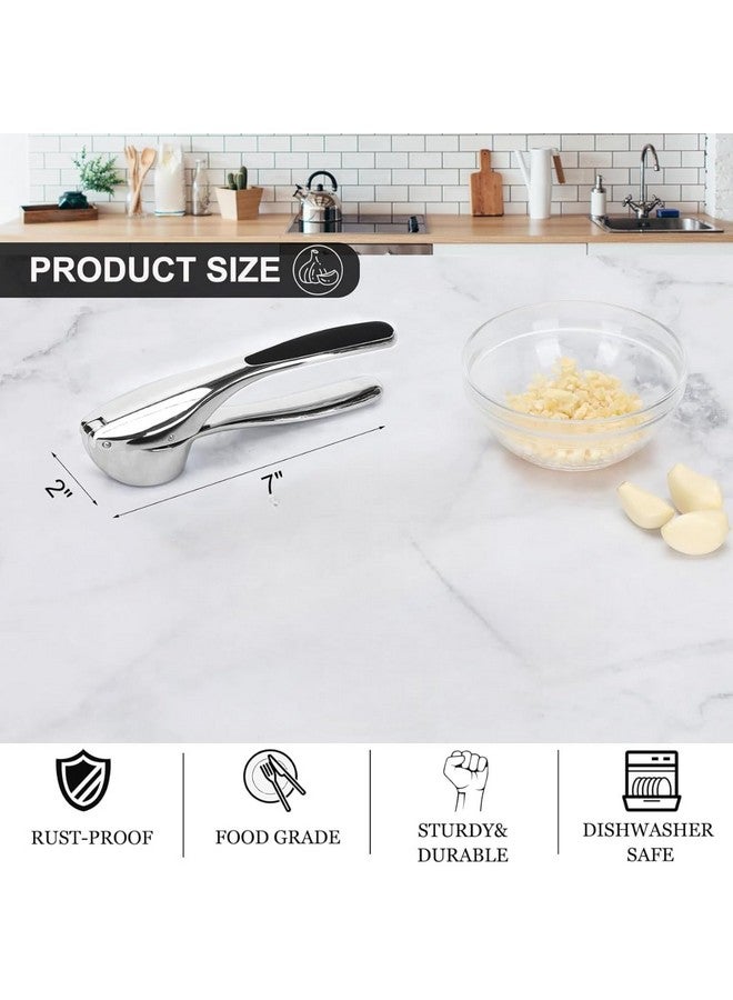 ZEVON® Garlic Crusher Presser Garlic Press Manual Garlic Mincer Stainless Steel Garlic Cutter Chopper,Hand Press Garlic Crusher and Chopper, Mincer Cutter for Garlic for Kitchen - Image 5
