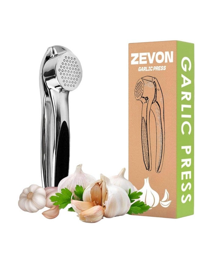 ZEVON® Garlic Crusher Presser Garlic Press Manual Garlic Mincer Stainless Steel Garlic Cutter Chopper,Hand Press Garlic Crusher and Chopper, Mincer Cutter for Garlic for Kitchen - Image 1