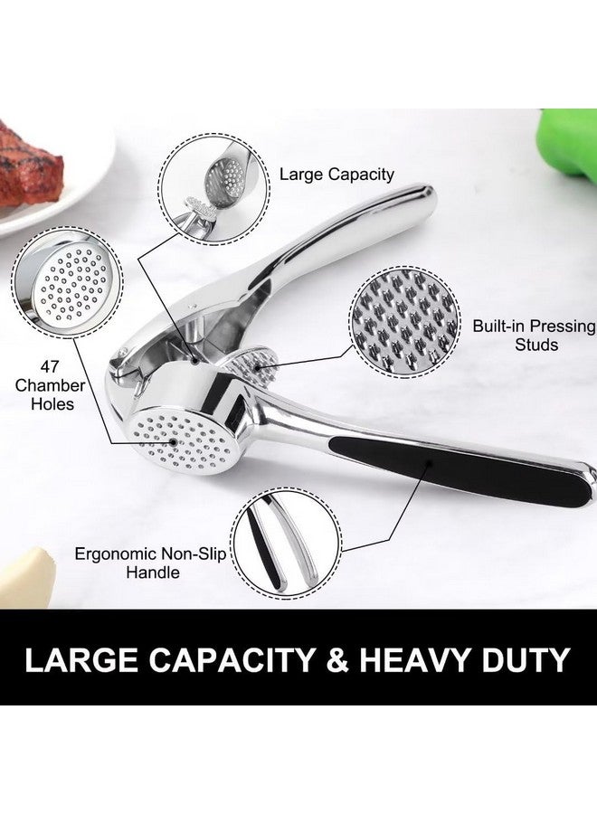 ZEVON® Garlic Crusher Presser Garlic Press Manual Garlic Mincer Stainless Steel Garlic Cutter Chopper,Hand Press Garlic Crusher and Chopper, Mincer Cutter for Garlic for Kitchen - Image 3