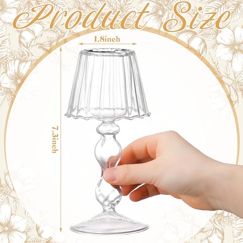 Jingmore 2 Pcs Crystal Candle Holders Lamp Shaped Crystal Tealight Candle Holders Table Centerpiece for Home Wedding Engagement Birthday Party Events Dining Table Decoration(Clear) - Image 2