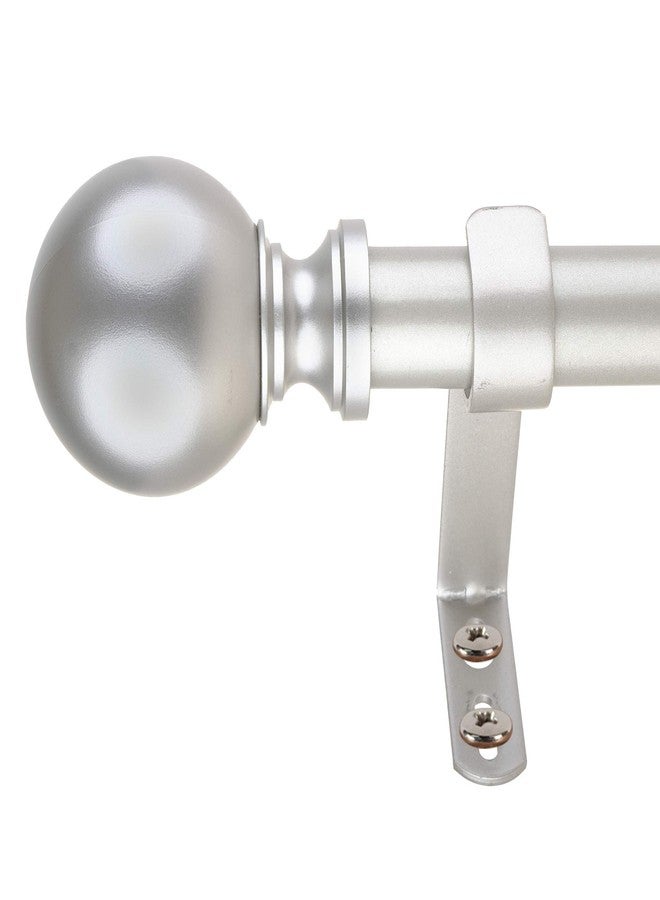 Decopolitan 1" Classic Ball Curtain Rod, 18 to 36 Inches, Antique Silver - Image 1