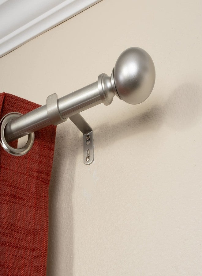 Decopolitan 1" Classic Ball Curtain Rod, 18 to 36 Inches, Antique Silver - Image 2