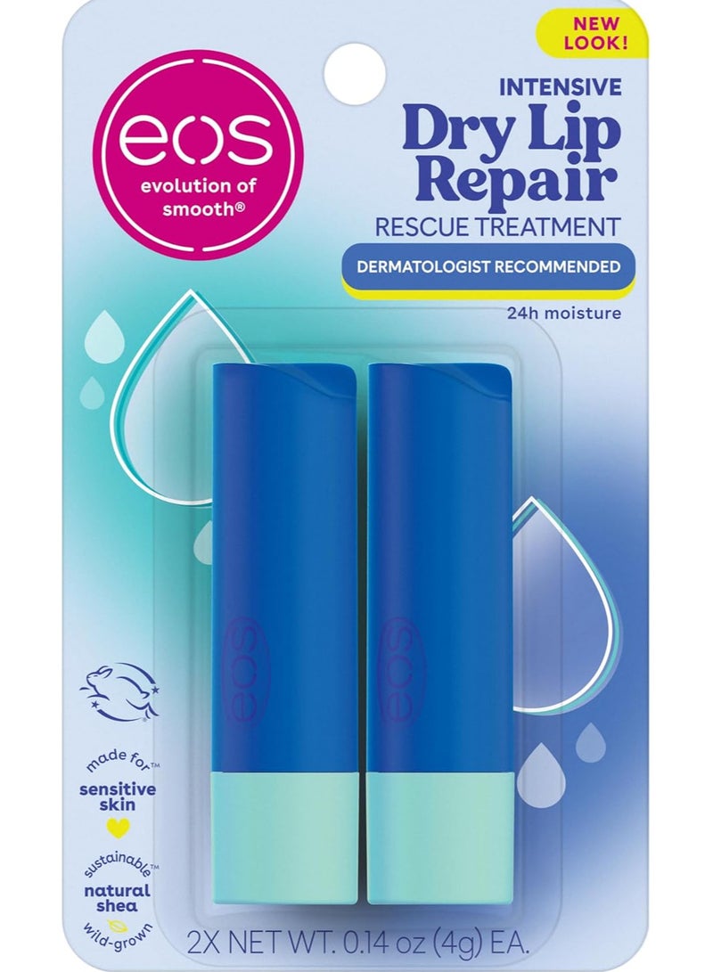 EOS The Hero Lip Repair Natural Strawberry Extract Hypoallergenic, 0.14 oz, 2-Pack - Image 1