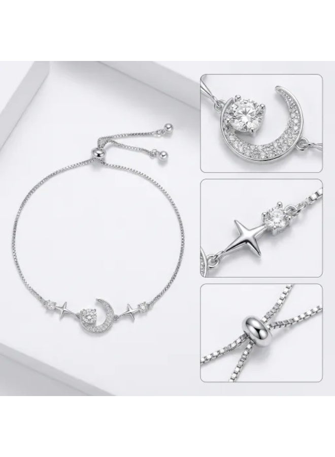 MTZ 14K Gold Plated Chain Bracelets for Women, Dainty Cubic Zirconia Tennis Bracelet, Hypoallergenic Stainless Steel Link Bangle, Waterproof Tarnish Free Daily Wear Jewelry Gifts - Image 3