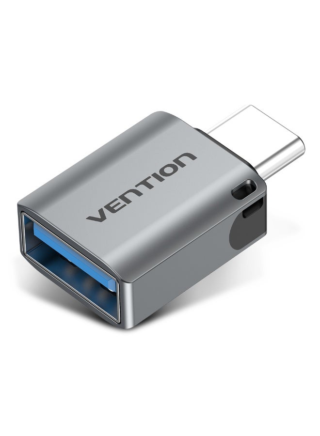 VENTION USB-C Male to USB 3.0 Female OTG Adapter Gray Aluminum Alloy Type Pack of 2 Model # CDQH0-2 - Image 1