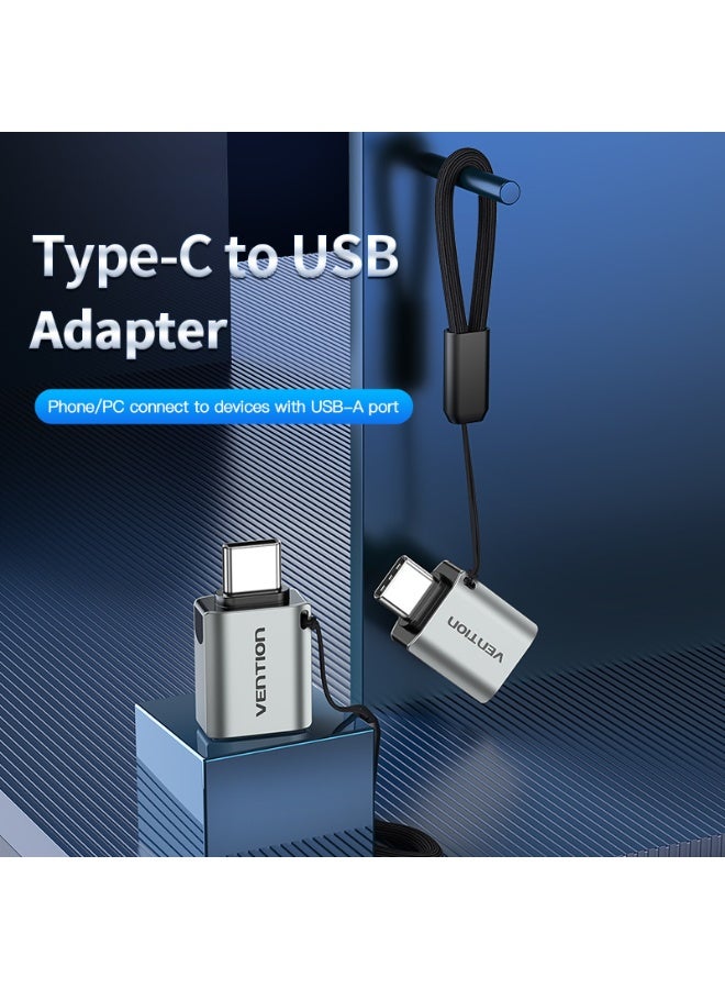 VENTION USB-C Male to USB 3.0 Female OTG Adapter Gray Aluminum Alloy Type Pack of 2 Model # CDQH0-2 - Image 2