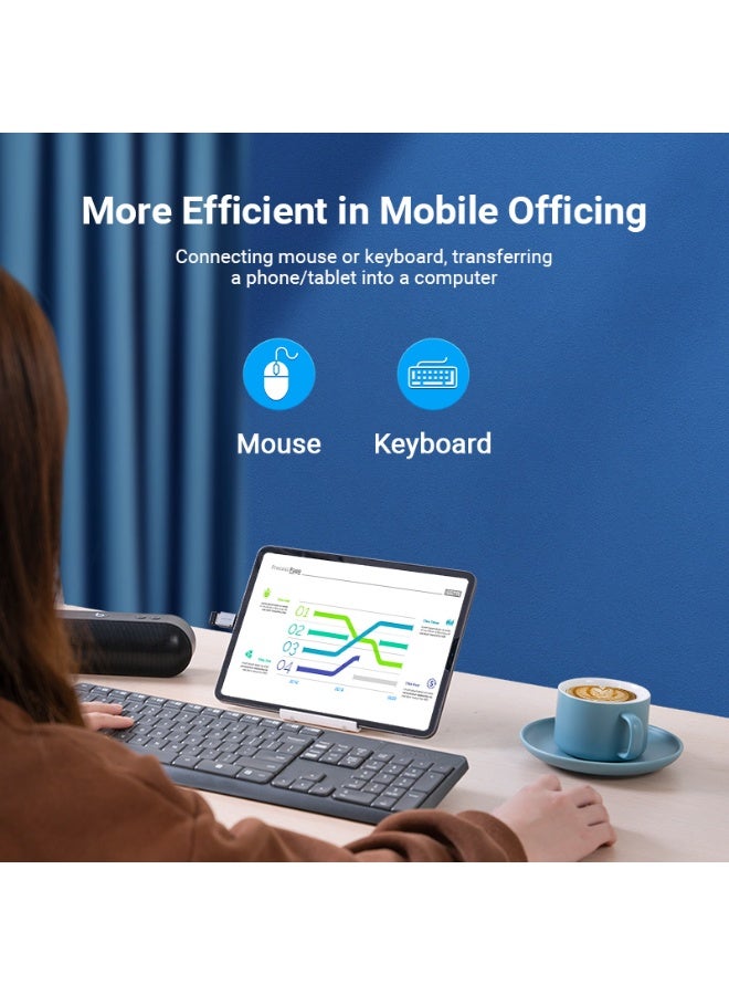 VENTION USB-C Male to USB 3.0 Female OTG Adapter Gray Aluminum Alloy Type Pack of 2 Model # CDQH0-2 - Image 4