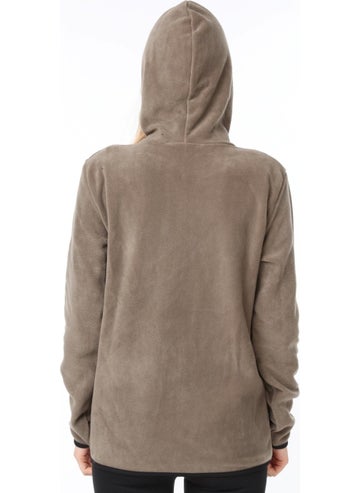 Ghassy Co. سترة نسائية فleece بقلنسوة بسحاب من غاسي كو  - Image 3