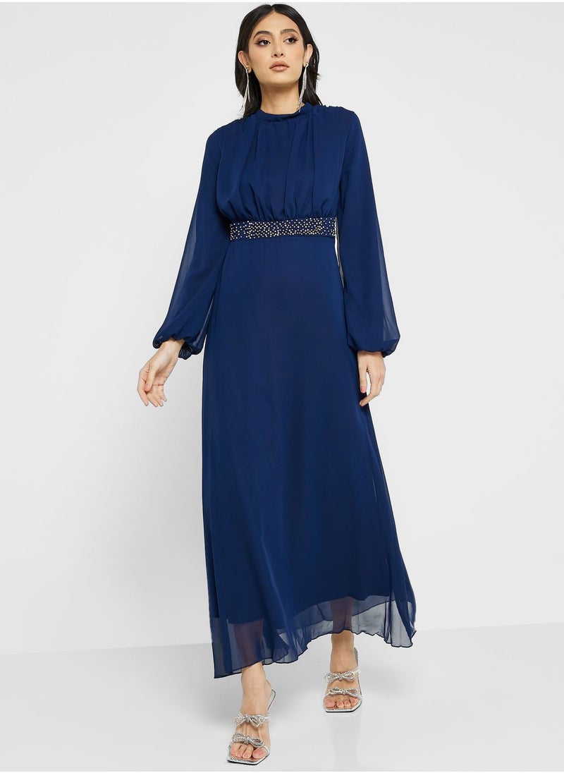 Khizana - Embellished Waist Detail Dress - Image 1