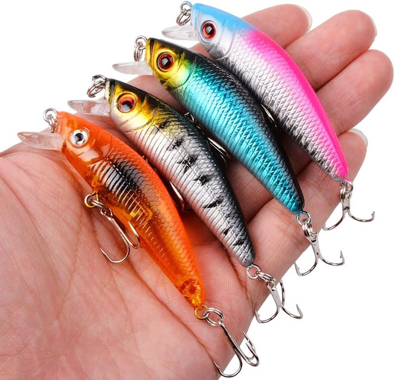 Aorace Fishing Lures Kit Mixed Including Minnow Popper Crank Baits with Hooks for Saltwater Freshwater Trout Bass Salmon Fishing - Image 5