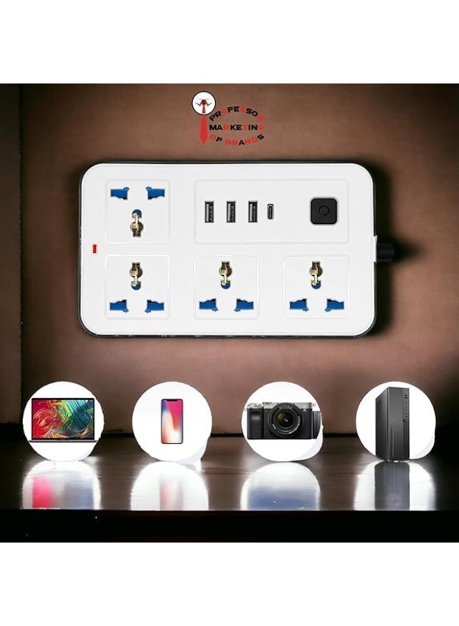 مشترك كهربائي ذكي (Extension Lead) بـ 4 مخارج ومنفذ Type-C - موديل 633U - Image 4