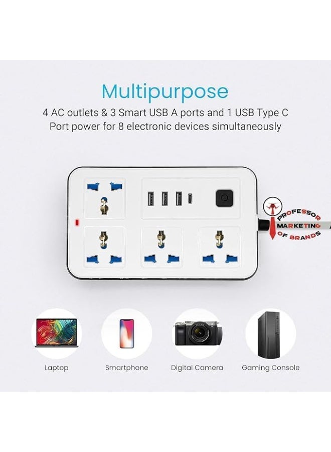 مشترك كهربائي ذكي (Extension Lead) بـ 4 مخارج ومنفذ Type-C - موديل 633U - Image 2