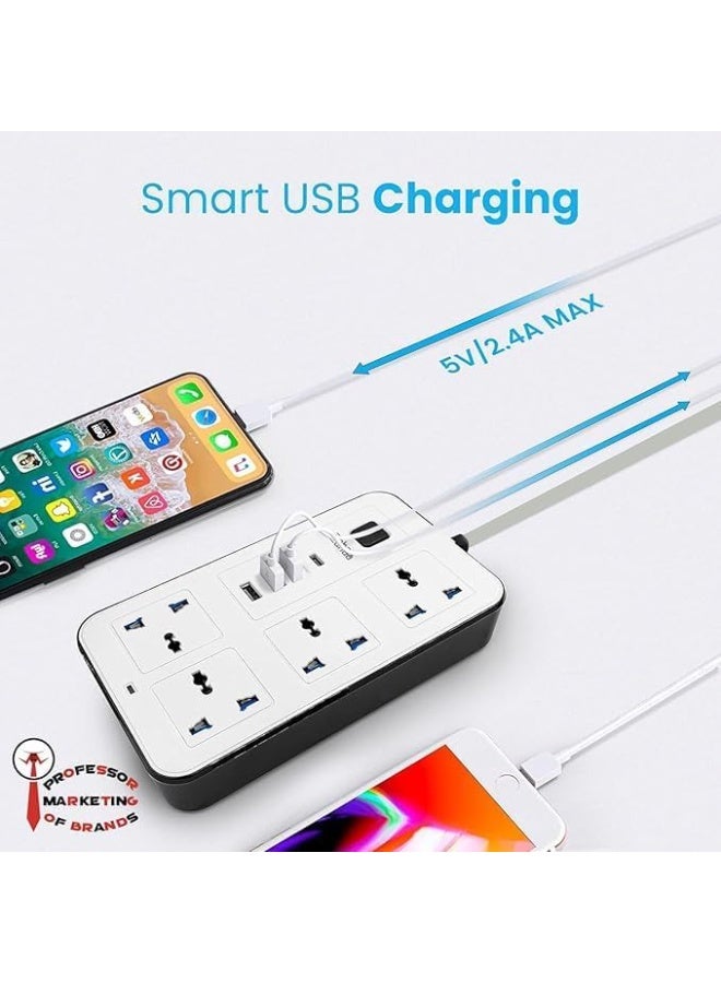 مشترك كهربائي ذكي (Extension Lead) بـ 4 مخارج ومنفذ Type-C - موديل 633U - Image 5