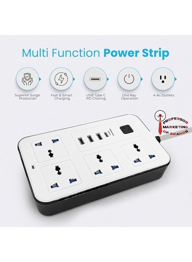 مشترك كهربائي ذكي (Extension Lead) بـ 4 مخارج ومنفذ Type-C - موديل 633U - Image 3