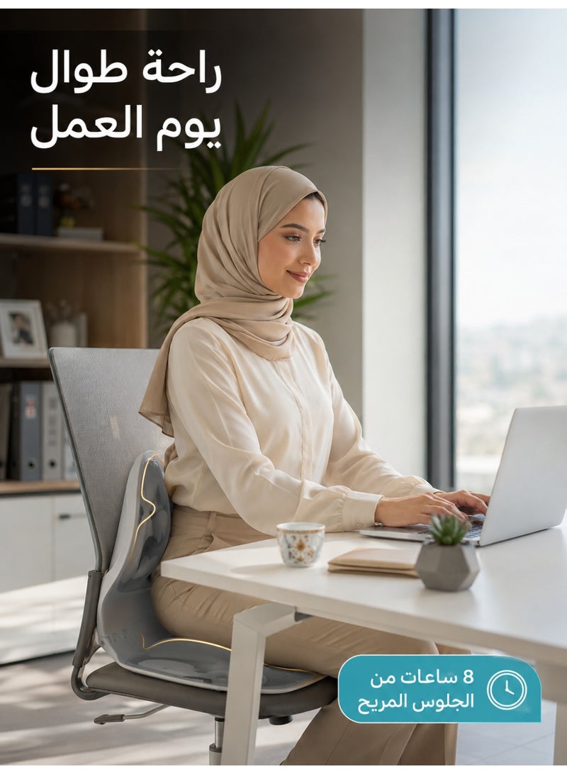 وسادة مقعد قابلة للطي لدعم الظهر والعمود الفقري ومصحح وضعية الجلوس لكرسي المكتب - وسادة دعم قطني مريحة بتقنية الهواء المتكامل - Image 5