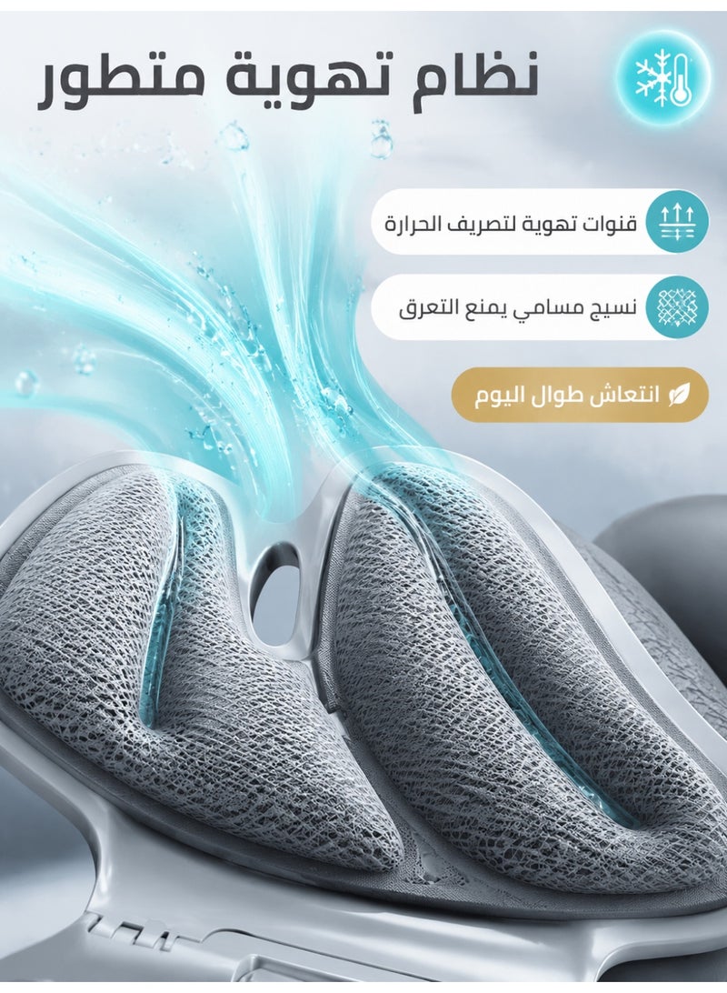 وسادة مقعد قابلة للطي لدعم الظهر والعمود الفقري ومصحح وضعية الجلوس لكرسي المكتب - وسادة دعم قطني مريحة بتقنية الهواء المتكامل - Image 4