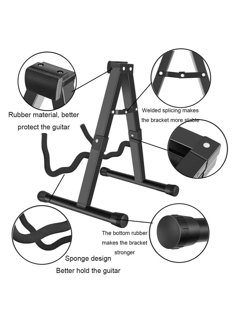 Megarya Guitar Stand, Portable Stand, Guitar Stand, Guitar Stand, Frame Stand, Universal A-Frame Guitar Stand, for Classical Electric Guitar, Children's Guitar etc. (Black) - Image 5