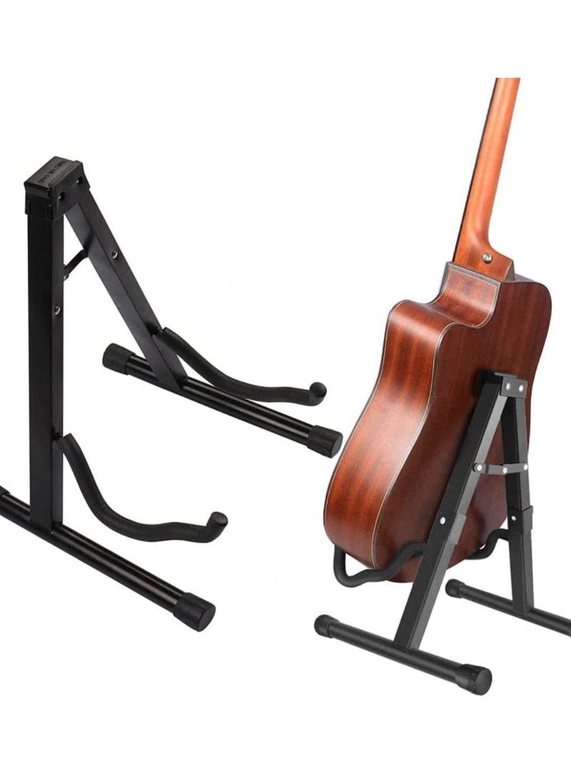 Megarya Guitar Stand, Portable Stand, Guitar Stand, Guitar Stand, Frame Stand, Universal A-Frame Guitar Stand, for Classical Electric Guitar, Children's Guitar etc. (Black) - Image 2