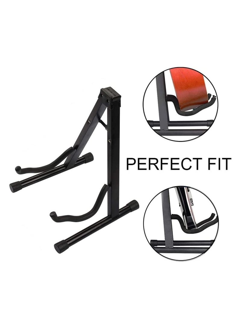 Megarya Guitar Stand, Portable Stand, Guitar Stand, Guitar Stand, Frame Stand, Universal A-Frame Guitar Stand, for Classical Electric Guitar, Children's Guitar etc. (Black) - Image 4