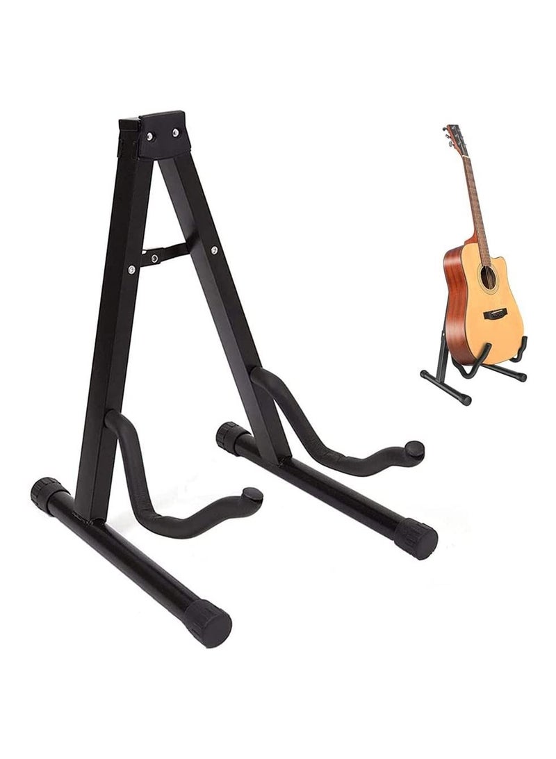 Megarya Guitar Stand, Portable Stand, Guitar Stand, Guitar Stand, Frame Stand, Universal A-Frame Guitar Stand, for Classical Electric Guitar, Children's Guitar etc. (Black) - Image 1