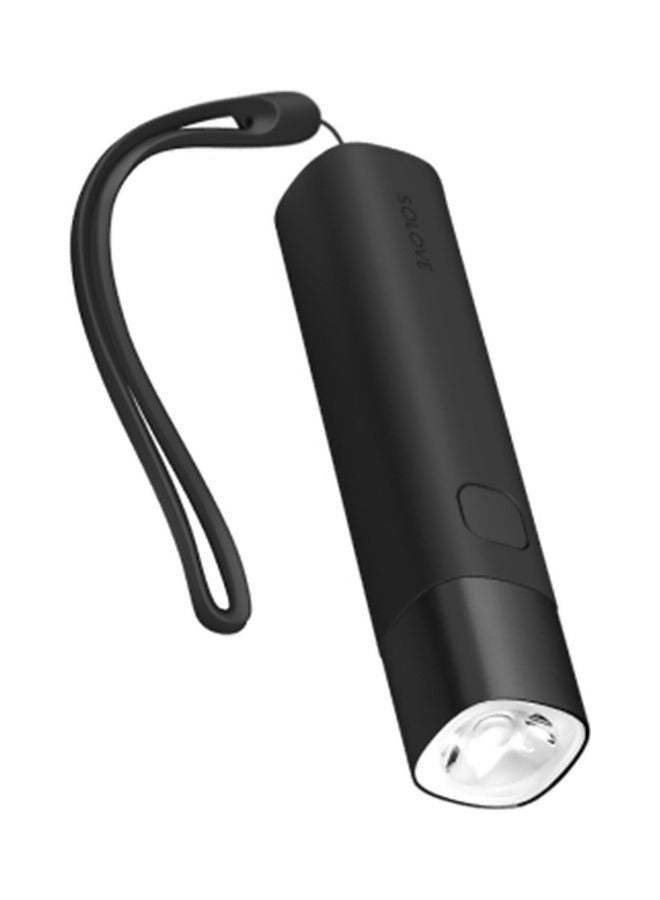NIBEMINENT Portable USB Rechargeable Power Bank with EDC Flashlight Black  - Image 1