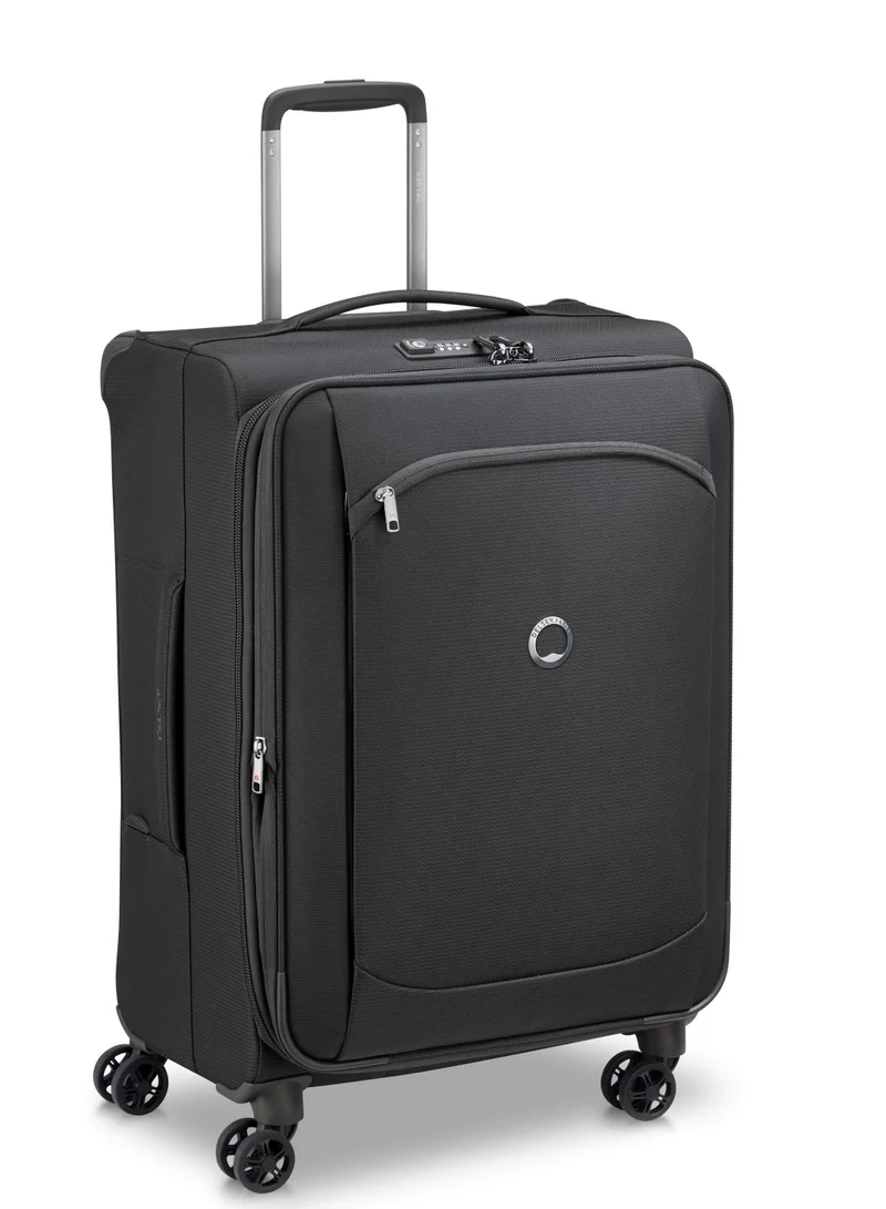 ديلسي _باريس Montmartre Air 2.0 83cm Softcase 4 Double Wheel Expandable Check-In Luggage Trolley Black