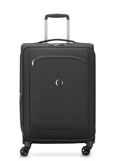 ديلسي _باريس Montmartre Air 2.0 83cm Softcase 4 Double Wheel Expandable Check-In Luggage Trolley Black