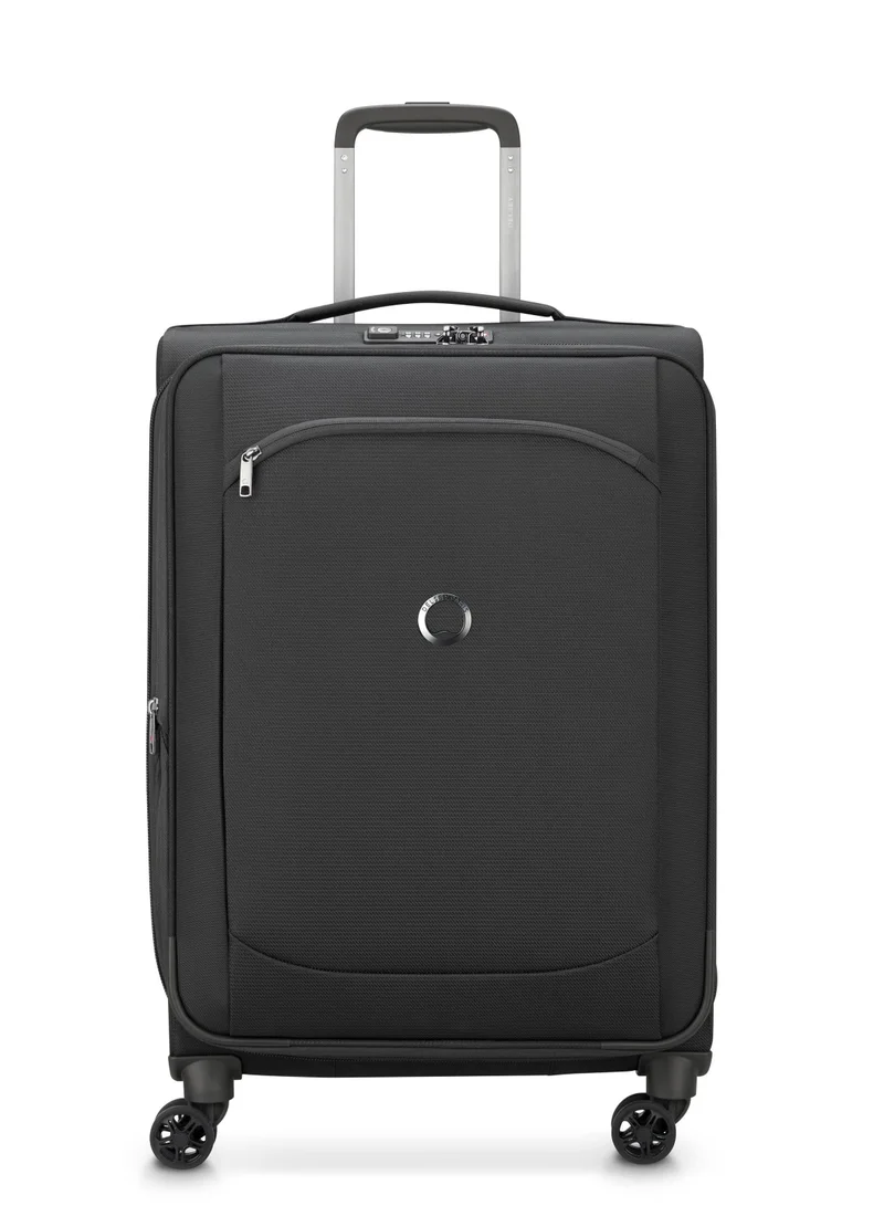 ديلسي _باريس Montmartre Air 2.0 83cm Softcase 4 Double Wheel Expandable Check-In Luggage Trolley Black