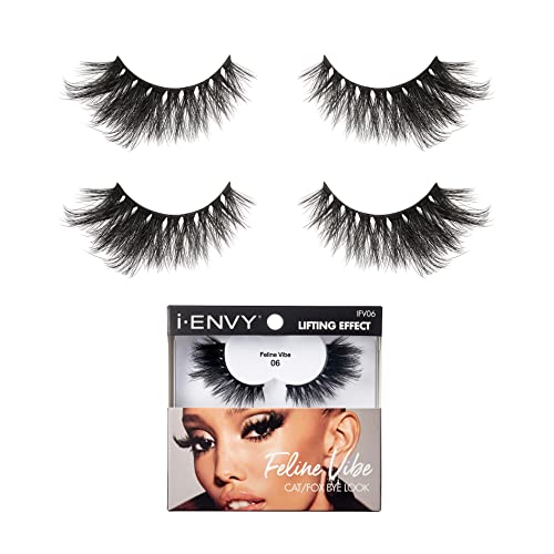 iENVY 2 Pairs False Eyelashes Feline Vibe Cat and Fox Eye Lifting Look Dramatic Lashes 06