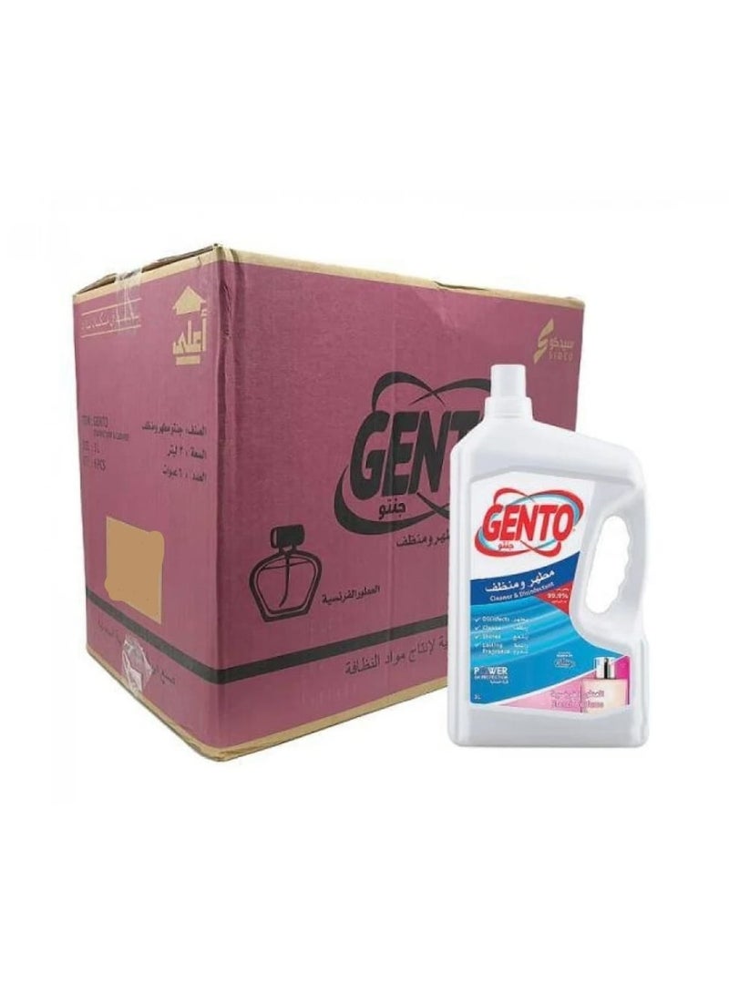 GENTO Carton of disinfectant and sterilizer for floors with the scent of French perfume, 3 liters * 6 gallons