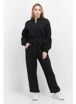 adidas Originals Women Sportwear Fit Long Sleeves Plain Training Jumpsuit, Black  - Image 1