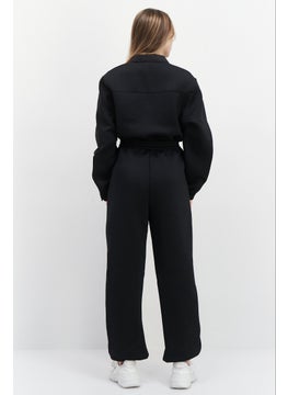 adidas Originals Women Sportwear Fit Long Sleeves Plain Training Jumpsuit, Black  - Image 4