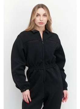 adidas Originals Women Sportwear Fit Long Sleeves Plain Training Jumpsuit, Black  - Image 2
