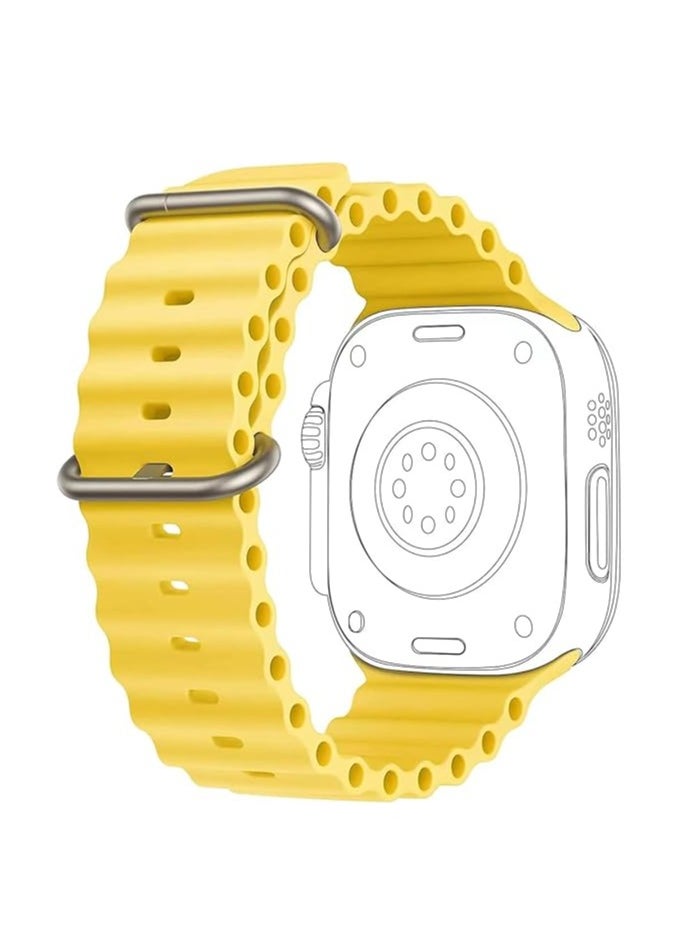 ten.tech - Ten Tech Silicone Band for Apple Watch 41mm 40mm 38mm, Waterproof Soft Silicone Sports Band for iWatch SE 8/7/6/5/4/3/2/1, - yellow - Image 1