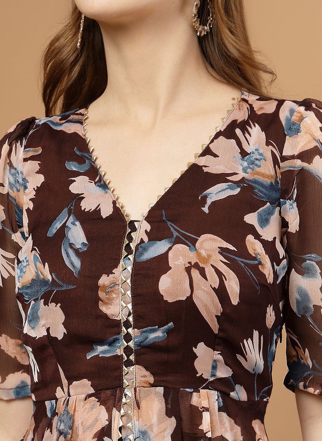 RAASSIO كُرتا مزخرفة بالأزهار مع بنطلون للنساء - Image 2