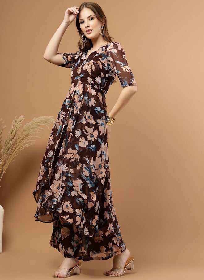 RAASSIO كُرتا مزخرفة بالأزهار مع بنطلون للنساء - Image 3