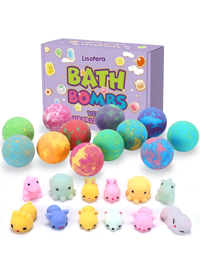 Lisotera - Bath Bombs for Kids with Toys Inside for Girls Boys  Lisotera 12Pcs Bulk Large Size Gift Set for Women Kids Safe Bubble Bath Fizzies Spa Fizz Balls Kit Package May Vary - Image 1