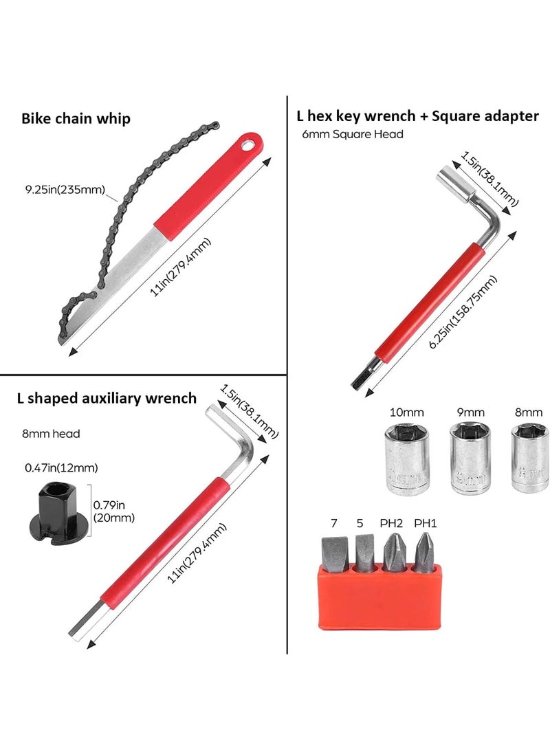 Arabest Bike Repair Tool Kit,44 Pcs Bicycle Tools with Carrying Case for Mountain/Road Bicycle Repairs Repair Chain Bike Tire Pedal Wrench Brakes Lights - Image 4