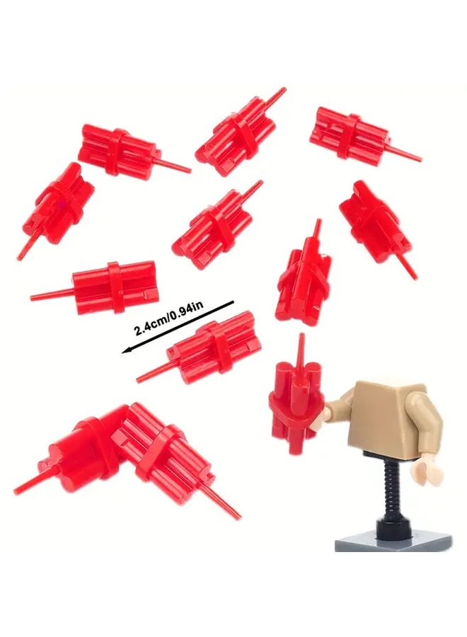 6pcs Red Grenade Toy Building Block Accessories Compatible With Major Brands - Image 4