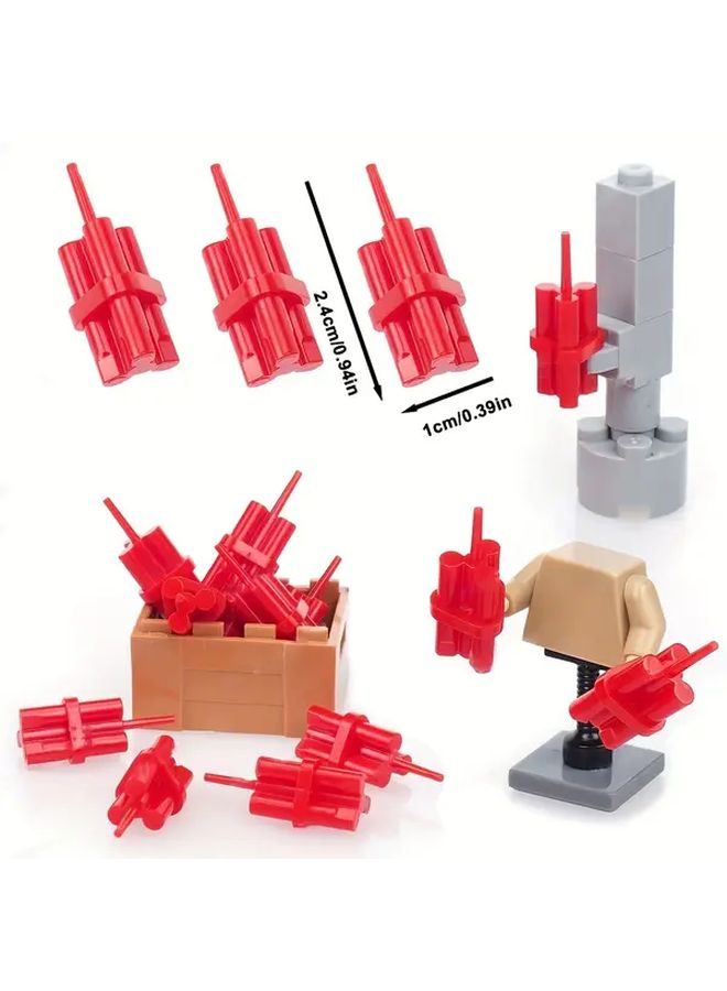 6pcs Red Grenade Toy Building Block Accessories Compatible With Major Brands - Image 1