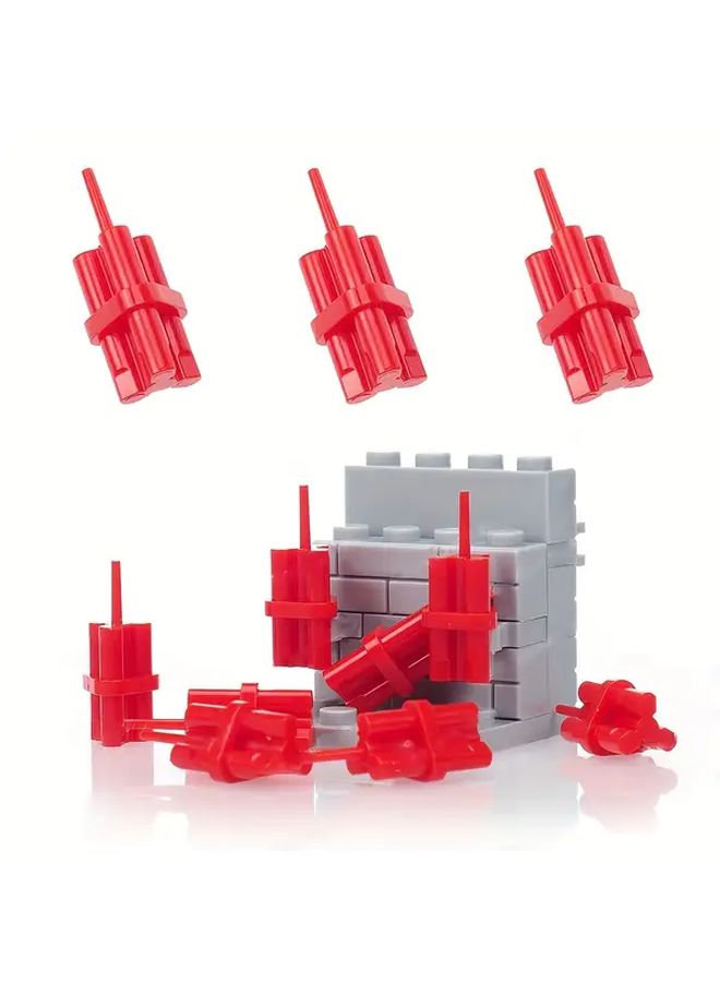 6pcs Red Grenade Toy Building Block Accessories Compatible With Major Brands - Image 5