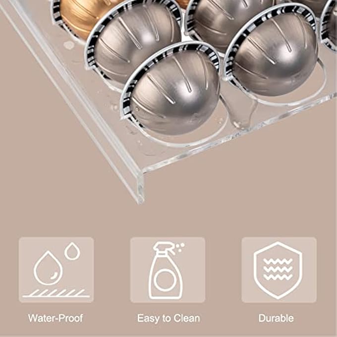 Jiawu Coffee Pod Holder Coffee Pod Storage Organizer Tray Holds 25 Capsules For Large Capacity Plastic Coffee Capsule Storage For Use On Countertop Or In Drawer - Image 4