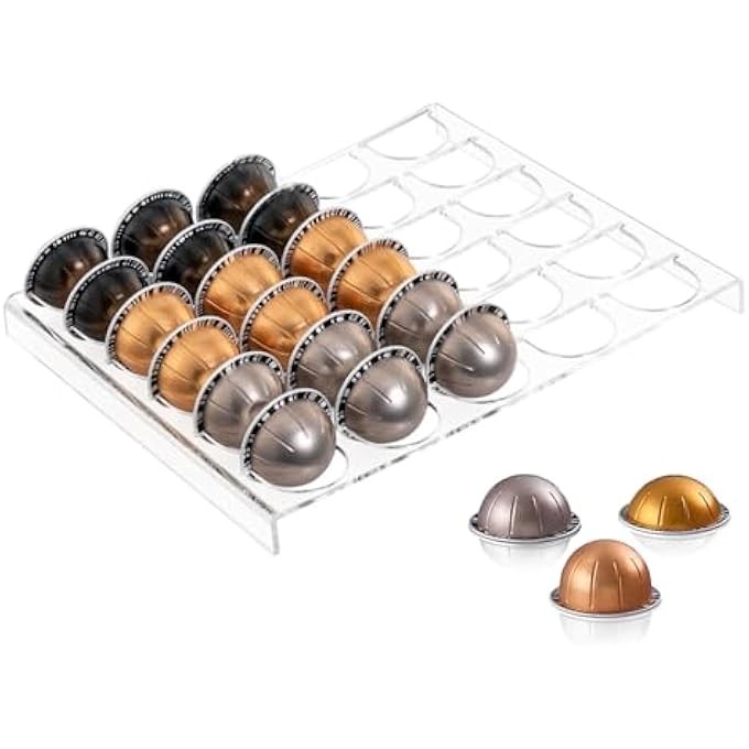 Jiawu Coffee Pod Holder Coffee Pod Storage Organizer Tray Holds 25 Capsules For Large Capacity Plastic Coffee Capsule Storage For Use On Countertop Or In Drawer - Image 1