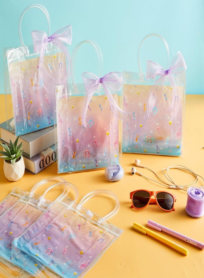 Lonfliness 24Pcs Kpop Themed Birthday Party PVC Gift Bags With Ribbon Pink Purple Music Theme Goodie Treat Candy Bags With Handles Kpop Singer Present Tote Bag for Girls Baby Shower Wedding Decor Supplies - Image 4