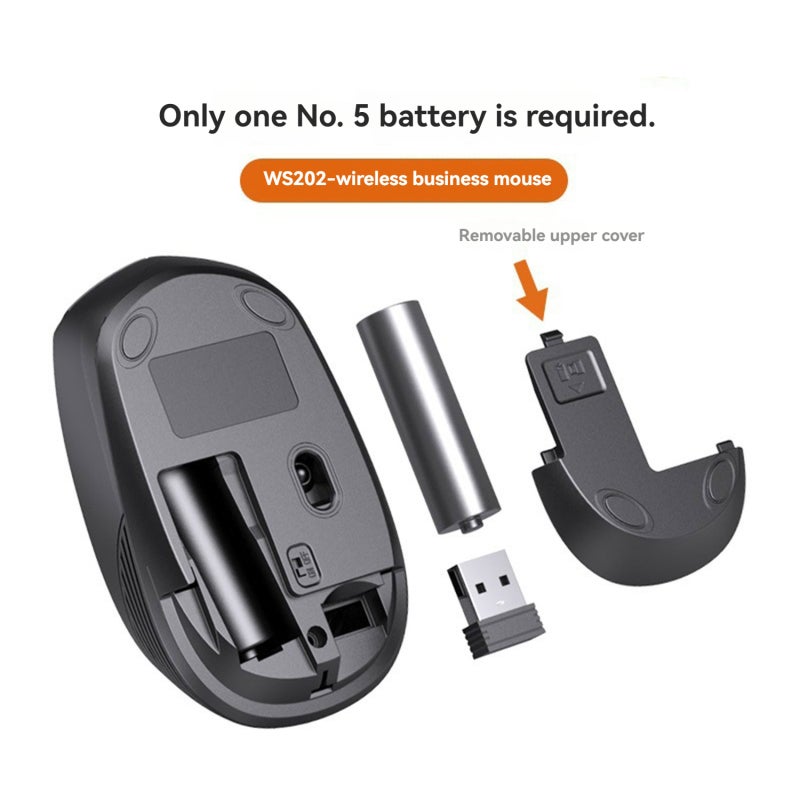 ماوس ألعاب لاسلكي صغير الحجم عالمي لأجهزة اللابتوب وسطح المكتب مع مستقبل USB - مقبض مريح هندسي الشكل، ناقل حركة مستقر 2.4 جيجاهرتز، محرك بصري للاستخدام المنزلي - Image 2