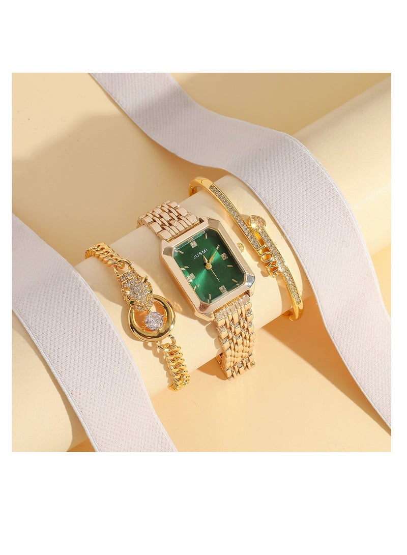 3Pcs Ladies Watch Set Watch + Bracelet Set - Image 3